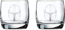 The Mandalorian Glass Set (Helmets) - 10 oz Capacity - Glasses 2-Pack - Star Wars Design - Heavy Base
