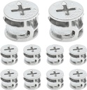 Litoexpe 15 x 12 mm Cam Lock Nut 10 Pcs, Joint Connector Locking Nuts Furniture Connecting Cam Fittings for Cabinet Drawer Wardrobe Dresser