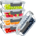 5 Pack 36oz Glass Meal Prep Containers with Lids Airtight BPA Free, Leak Proof, Stackable Glass Food Storage Containers, Microwave, Oven, Freezer and Dishwasher Safe