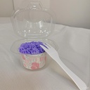 100 Jumbo Muffin Containers, Clear Plastic individual Cupcake Containers Disposable, Flip Design, Cartoon ShapeCupcake Containers（medium size）