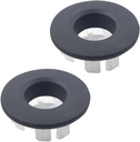 2 Pack Sink Overflow Cover, Sink Overflow Ring, Bathroom Vanity Sink Basin Overflow Sink Hole Cover Insert in Round Trim Cap, Black
