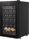24 Bottle Compressor Wine Cooler Refrigerator - Under Counter Built-In or Freestanding, 40°F to 65°F Digital Temperature Control, Stainless Steel, Double-Layer Tempered Glass Door