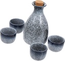 Ceramic Sake Pot and Wine Glasses Japanese Style Elegant Storage Containers Low Water Absorption Material