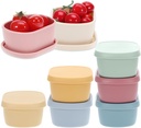 8 Pack 6.76oz Silicone Snack Containers, Reusable Small Food Storage Containers Leak Proof Stackable Lunch Bento Box Fruits Salad Dressing To Go Cup with Lids for Daycare Travel Picnic