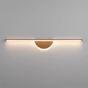 LED Modern Bathroom Vanity Light Bar, Minimalist Linear Wall Sconces Light with Wood Grain Finish, 3000K LED Long Strip Wall Light Fixture for Bedroom Living Room Bathroom Hotel Makeup