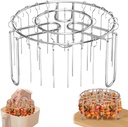 Grill Rack for Air Fryer,Stainless Steel Vertical Barbecue Rack & 24 Skewers,Air Fryer Standing Barbecue Rack,Kebab Rack Barbecue Rack with Round Hanging for Meat skewers,Chicken Legs,Wings,Thighs