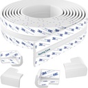 Roving Cove PreFit (Classic) Furniture Edge Corner Protector (Standard 15ft Edge 4 Corners), Baby Proofing Bumper Guards, Oyster White (Off White), Pre-Taped, for Straight Smooth Surfaces