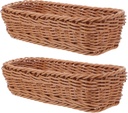 BESTOYARD 2pcs Desk Storage Box Picnic Basket Sundries Basket Household Bread Holder Table Snack Holder