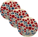 3 Pcs Hot Pad Trivet for Crock Pot Colorful Flower 4th of July Independence Day 15in Polyester-Cotton Thread Weave Kitchen Countertop Protector accesorios para mesa de comedor