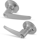 Honeywell Safes & Door Locks - Interior & Exterior Straight Lever Door Handle with Keys - Door Lever for Bedroom - Anti-Bump Resistant - Reversible for Right & Left Sided Doors - Satin Nickel, 8104301