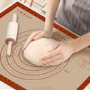 Silicone Baking Mat with Measurements, Extra Large 0.7mm 24" x 16" Pastry Dough Sheet, Pie Crust Rolling sourdough tools Supplies for Making Pizza, Pie, Christmas Cookies, Bread, Non Stick
