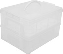 LIFKOME Cake Carrier Box Handle Transparent Two Dessert Storage Case for Cakes for Transporting and Presenting Treats at Parties Weddings and Events