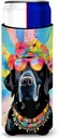 Caroline's Treasures Black Labrador Hippie Dawg Hugger for Ultra Slim Cans Can Cooler Sleeve Hugger Machine Washable Drink Sleeve Hugger Collapsible Insulator Beverage Insulated Holder