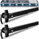 IRONWALLS 2-Pack Black Panic Bars for Exit Doors Commercial, 27.5” Stainless Steel Push Bar Panic Exit Device with Exterior Lever Handle, Push Bar Door Lock Panic Door Hardware for 27.5”-41” Doors