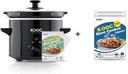 [Bundle Group] KOOC Slow Cooker 2-Quart (with 5 Bonus Free Liners) + Additional 1 Pack of 10 Liners for Easy Clean-up
