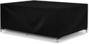Outdoor Patio Furniture Covers Waterproof 600D Rectangular Outdoor Table and Chair Set Cover Wind Dust Proof Anti-UV Durable Patio Sectional Couch Cover 144" L x 72" W x 36" H / 360x180x90cm