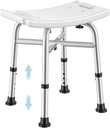 Shower Chair for Inside Shower, BRITULIF 450 lbs Shower Seats for Adults, 5-Height Adjustable Shower Stool, Heavy Duty Shower Bench for Inside Tub or Bathroom Use