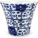 J-kitchens PNO606232 Hasami Ware Dinner Cup, Made in Japan, 4.6 fl oz (130 cc), Cats, Blue