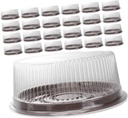 25 pcs Plastic Round Cake Containers with Clear Lids Lightweight Cake Boxes Easy Open Close Design for Parties Home and Bakery Use