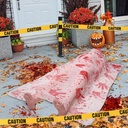 DIYDEC 5.4 FT Halloween Dead Body Props Decorations Scary Inflatable Corpse with Caution Tape The Grave Victim Prop for Halloween Indoor Outdoor Haunted House Yard Party Decor