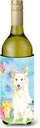 Caroline's Treasures CK1893LITERK Easter Eggs White Collie Wine Bottle Hugger Bottle Cooler Sleeve Hugger Machine Washable Collapsible Insulator Beverage Insulated Holder