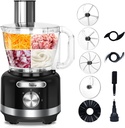 Davivy 16-Cup Food Processor – 9-in-1 Multifunction (3.8L/128oz) Full Size Food Processor with Grater & Dough Kneader – Shred, Slice, Emulsify & Chop for Home Use, 600W, Black