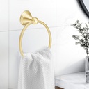 sagetta Brushed Gold Bathroom Hand Towel Holder Towel Ring 5.55-Inch Bath Towel Ring Diameter Wall Mount