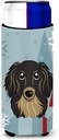Caroline's Treasures Winter Holiday Longhair Black and Tan Dachshund Michelob Ultra Koozies for Slim Cans, Multicolor