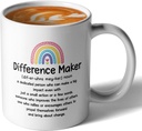 Difference Maker, Funny Motivational Coffee Mug, Ceramic Coffee Mug/Tea Cup, Inspirational Mugs, Unique Birthday and Holiday Gifts for Coworkers, Friends, Teacher, Boss
