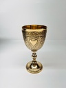 Vintage Brass Goblet Set – Gold Floral Engraved Chalice Cups – Handcrafted Wine Goblets for Décor, Toasting, and Gifts