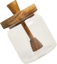 PRETYZOOM Glass Honey Jar Lid Spoon Small Honey Dispenser for Home for Kitchen Mason Jar Lid