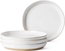LE TAUCI Dinner Plates Set of 4, 10 Inch Ceramic Flat Dish Set for Kitchen, Serve for Pasta,Steak, Pancake, Microwave, Oven & Dishwasher Safe, Housewarming Wedding Present - Arctic White