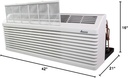 J-Series PTAC Model PTC123J25AXXX- 12000 BTU 2.5 Kw Wall Mounted Air Conditioner and Heater Combo for Hotel, Motel, Apartment, Sunroom, and Garage - AC Heater Combo with DSA02NO thermostat.