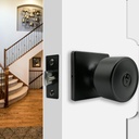 2 Packs Door Knob Lock with Keys, Matte Black, Interior/Exterior Use for Bedroom or Bathroom, Entry Door Lock Set with Installation Accessories