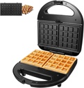 Waffle maker ， 3 in 1 Sandwich Press Waffle and Steak Machine 750W Sandwich Toaster with 3 Detachable Non-Stick Plates