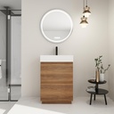 24" Bathroom Vanity,24 Inch Bathroom Cabinet with Sink, Modern Undermount Sink Cabinet with Double Drawers, Freestanding Design, Engineering Wood Construction,Brown