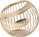 Coffee Pod Holder Fruit Bowl Durable Multifunctional Wrought Iron Storage Basket Snack Candy Container for Office Livingroom, gold