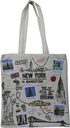 Reusable Large Multipurpose New York Canvas Tote Bag for Travel Bag, Grocery Tote, Shopping Handbag, NYC Lovers