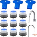 12 PACK Faucet Cache Aerators, Water Saving Flow Restrictor Set Replacement Part, Faucet Filters, Kitchen Cache Aerators, Bathroom Sink Aerator with Key Removal Wrench Tool
