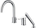 3 Hole Deck Mount Roman Tub Faucet with Hand Shower, Solid Brass Chrome Finish Valve Included