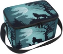 Nander Evening Moon Wolf Lunch Boxs Thermal Insulated Cooler Bags For Work Men Women