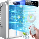 Portable Air Conditioners,2024 New 4 Wind Speeds 1500 ML Quiet Portable AC with Remote,2 Speeds Humidifier 2-6H Timer Evaporative Air Cooler,7 Color Lights Personal Mini Air Conditioner,for Room