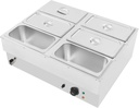 1500W Electric Commercial Food Warmer, 6-Pan Stainless Steel Bain Marie Buffet Countertop Restaurant Table Food Steamer with Temperature Control & Lid for Parties, Restaurants