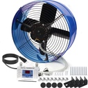 LANGY 15" Gable Attic Fan with Thermostat, Ventilation Exhaust Fan 1300 CFM, 1100 RPM | 1850 sq. ft, Mount Attic Ventilator with 20FT Cord & Plug for Gable, Shed, Home