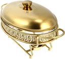 ABOOFAN Buffet Stove Food Heating Container Gold Electric Warming Tray Temperature Settings Portable Buffet Furnace for Restaurant for Parties and Catering
