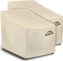 2 Pack Patio Chair Covers, 40" W x 40" D x 36" H Heavy Duty 600D Outdoor Deep Seat Lounge Club Chair Cover, Waterproof UV Resistant Outdoor Patio Chair Furniture Cover, Beige