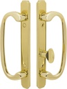Embassy Solid Brass Handle Set with Mortise Lock (Non-Keyed) for Sliding Glass and Patio Doors in Polished Brass, 1-3/4" Door Thickness