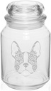 26 oz Glass Candy Jar Gift French Bulldog Floral