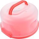 Thickened Reusable Cake Box Portable Plastic Cake Carrier Buckle Muffins and Baked Goods Lightweight and Easy to Carry in Orange Red