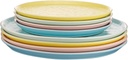 Stone lain Elena Stoneware Dish Set, 4 Dinner Plates, Blue, Mint, Pink, Yellow